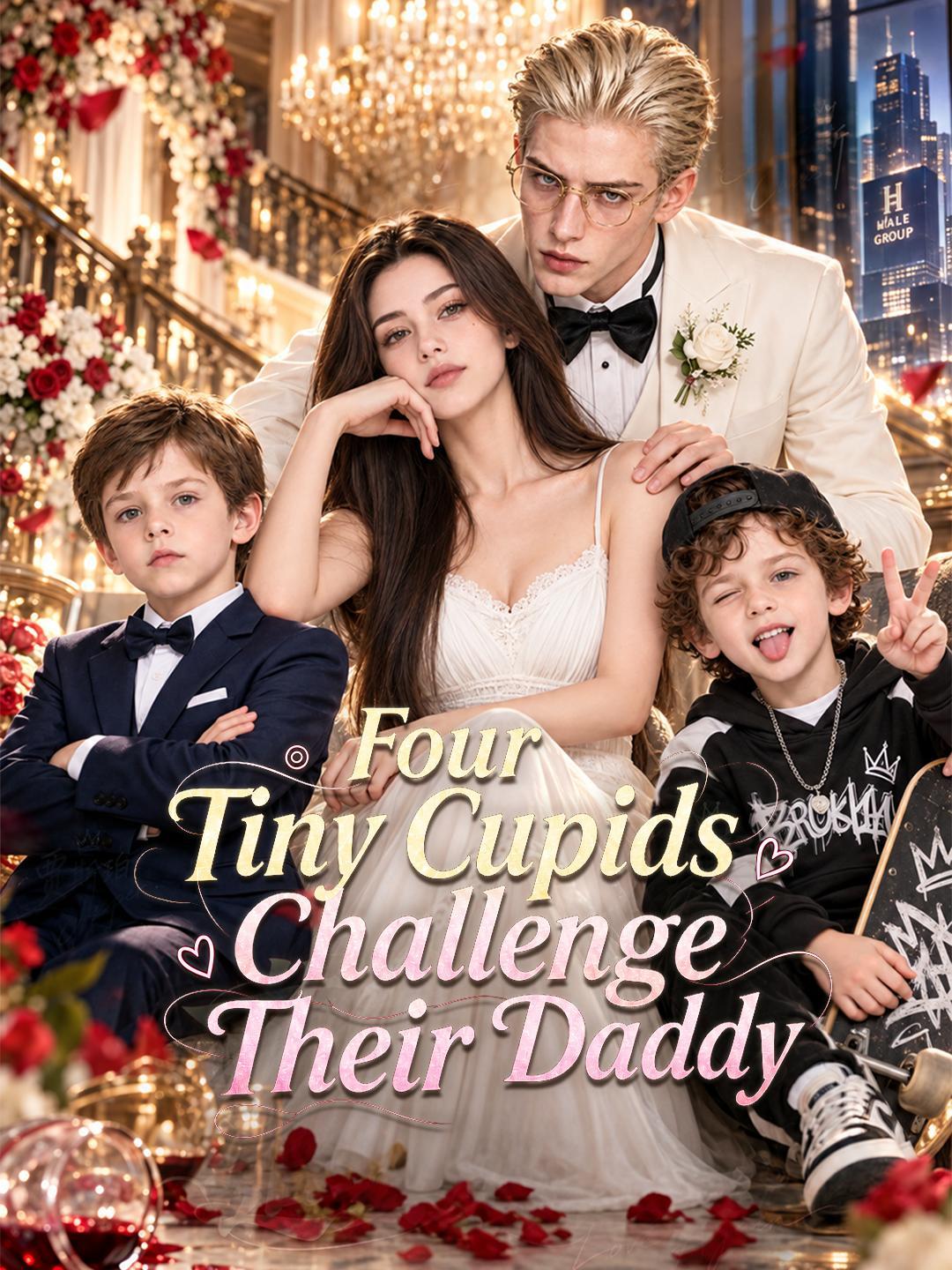 Four Tiny Cupids Challenge Their Daddy